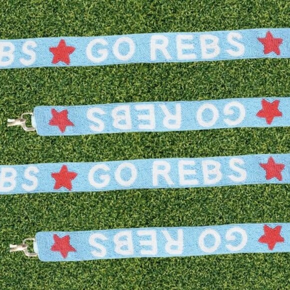 Go Rebs Ole Miss Beaded Purse Strap | Ole Miss Purse Strap - Picture 2 of 2